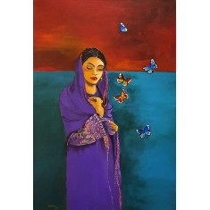 Kausar Bhatti, 24 x 36 Inch, Acrylic on Canvas, Figurative Painting, AC-KSR-025